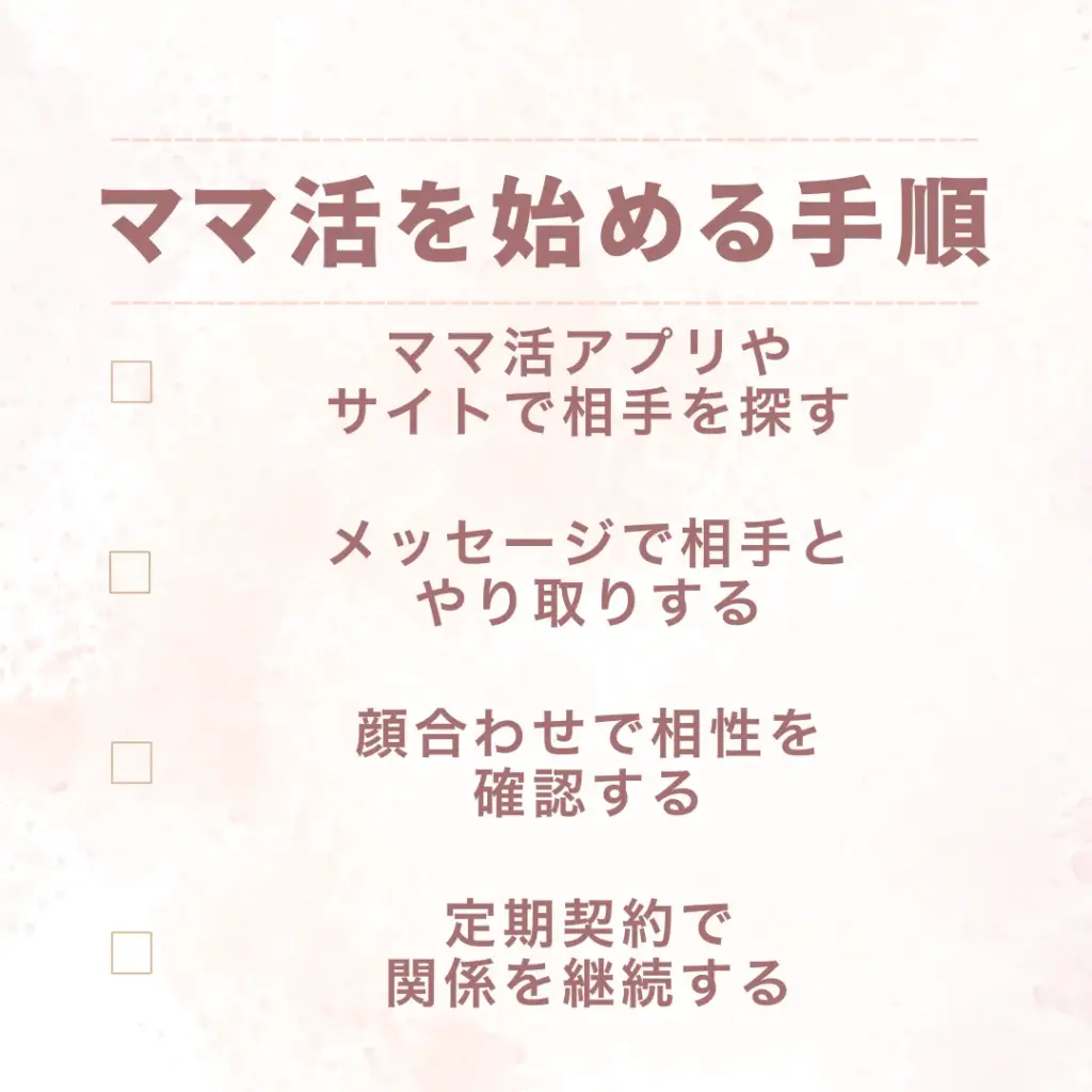 ママ活 やり方 手順