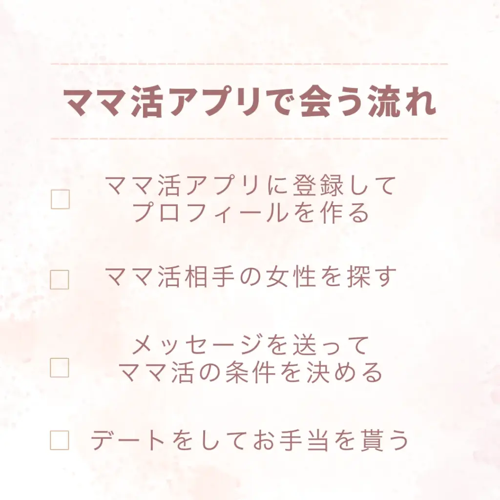 ママ活アプリで会う流れ